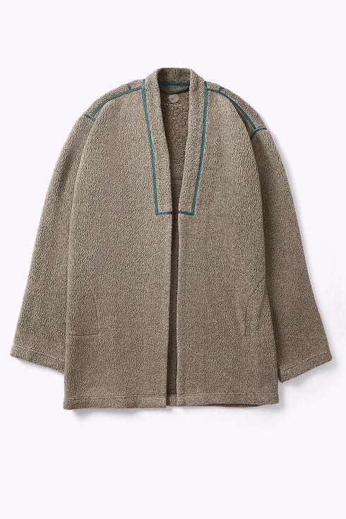Jacket in faux fur with embroidery on the back